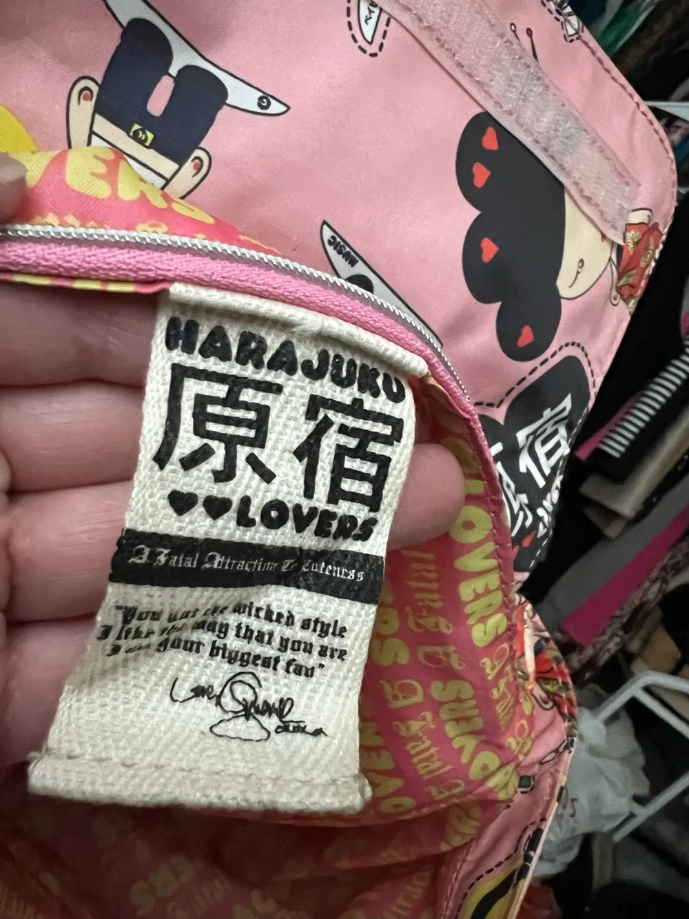 Harajuku Lovers Pink Character Patchwork Crossbody Bag